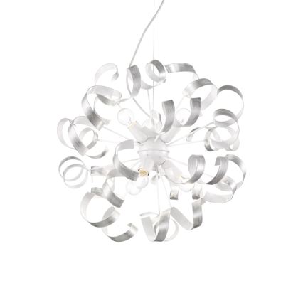 Ideal Lux - Κρεμαστό φωτιστικό οροφής VORTEX 6xE14/40W/230V διάμετρος 53 cm ασημί/πατίνα