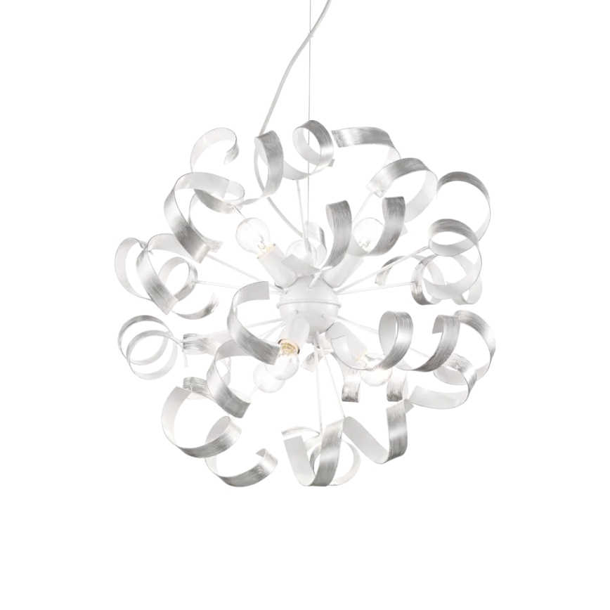Ideal Lux - Κρεμαστό φωτιστικό οροφής VORTEX 6xE14/40W/230V διάμετρος 53 cm ασημί/πατίνα