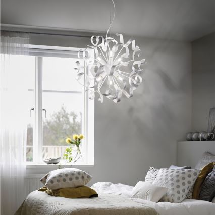 Ideal Lux - Κρεμαστό φωτιστικό οροφής VORTEX 6xE14/40W/230V διάμετρος 53 cm ασημί/πατίνα