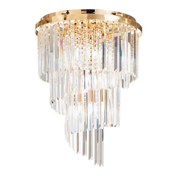 Ideal Lux - Κρυστάλλινη πλαφονιέρα οροφής CARLTON 12xE14/40W/230V διάμετρος 50 cm χρυσό