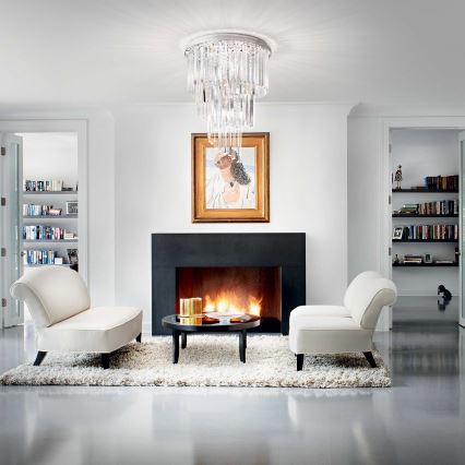Ideal Lux - Κρυστάλλινη πλαφονιέρα οροφής CARLTON 12xE14/40W/230V διάμετρος 50 cm γυαλιστερό χρώμιο