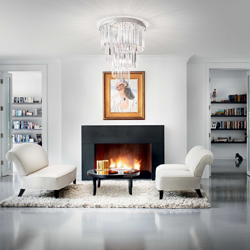 Ideal Lux - Κρυστάλλινη πλαφονιέρα οροφής CARLTON 12xE14/40W/230V διάμετρος 50 cm γυαλιστερό χρώμιο