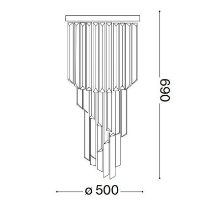 Ideal Lux - Κρυστάλλινη πλαφονιέρα οροφής CARLTON 12xE14/40W/230V διάμετρος 50 cm γυαλιστερό χρώμιο