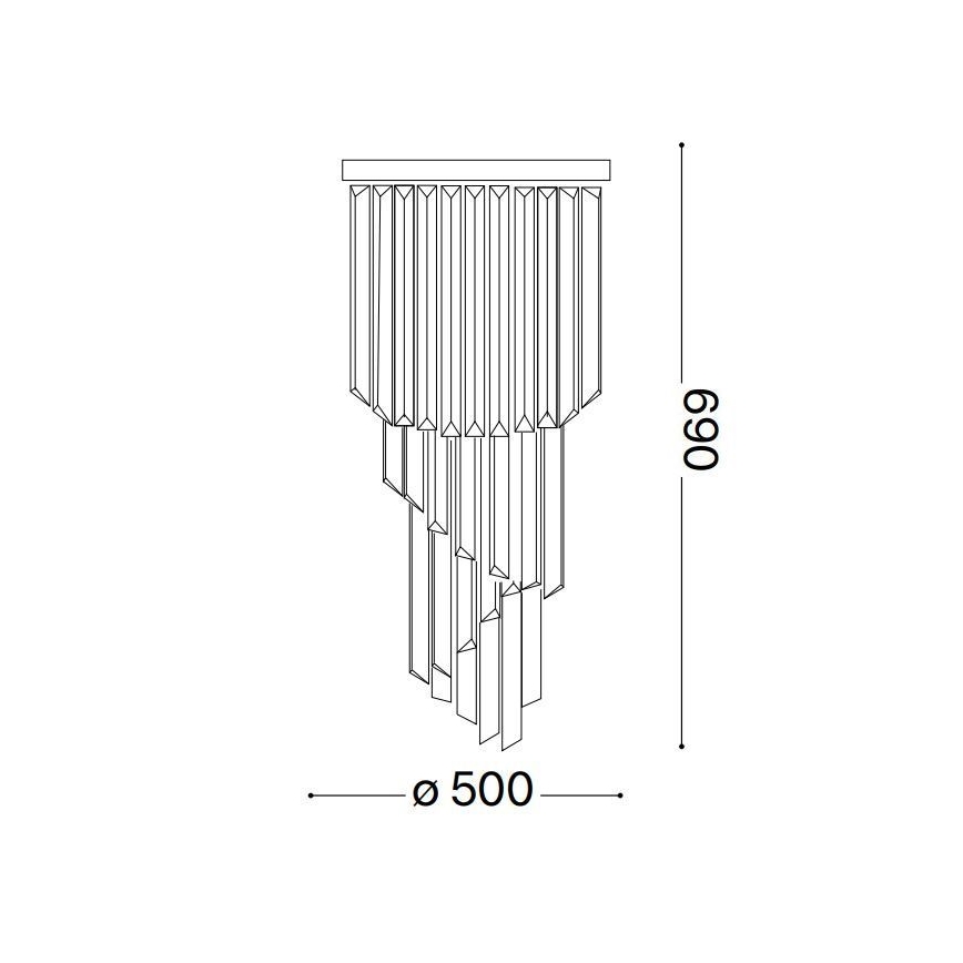Ideal Lux - Κρυστάλλινη πλαφονιέρα οροφής CARLTON 12xE14/40W/230V διάμετρος 50 cm γυαλιστερό χρώμιο