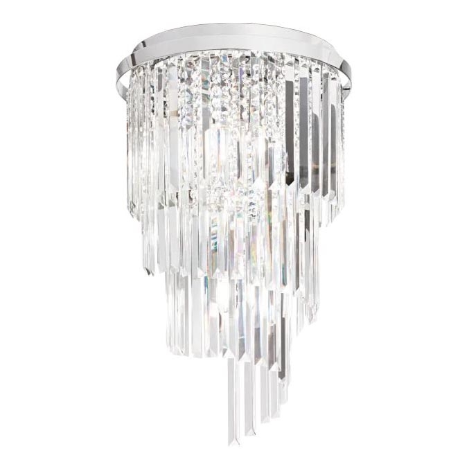 Ideal Lux - Κρυστάλλινη πλαφονιέρα οροφής CARLTON 8xE14/40W/230V διάμετρος 40 cm γυαλιστερό χρώμιο