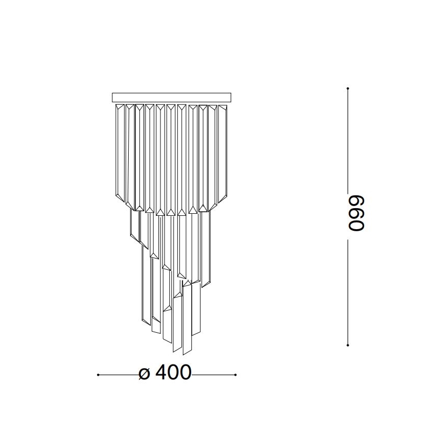 Ideal Lux - Κρυστάλλινη πλαφονιέρα οροφής CARLTON 8xE14/40W/230V διάμετρος 40 cm γυαλιστερό χρώμιο