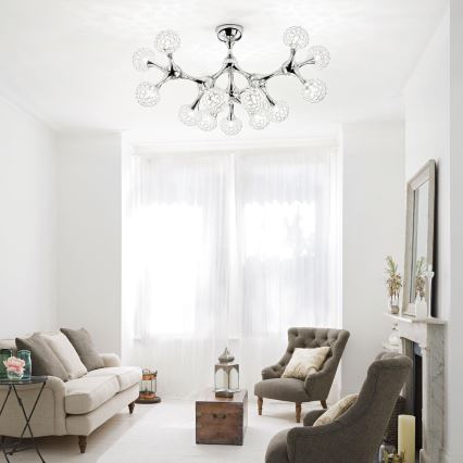 Ideal Lux - Κρυστάλλινη πλαφονιέρα οροφής NODI 15xG9/40W/230V γυαλιστερό χρώμιο