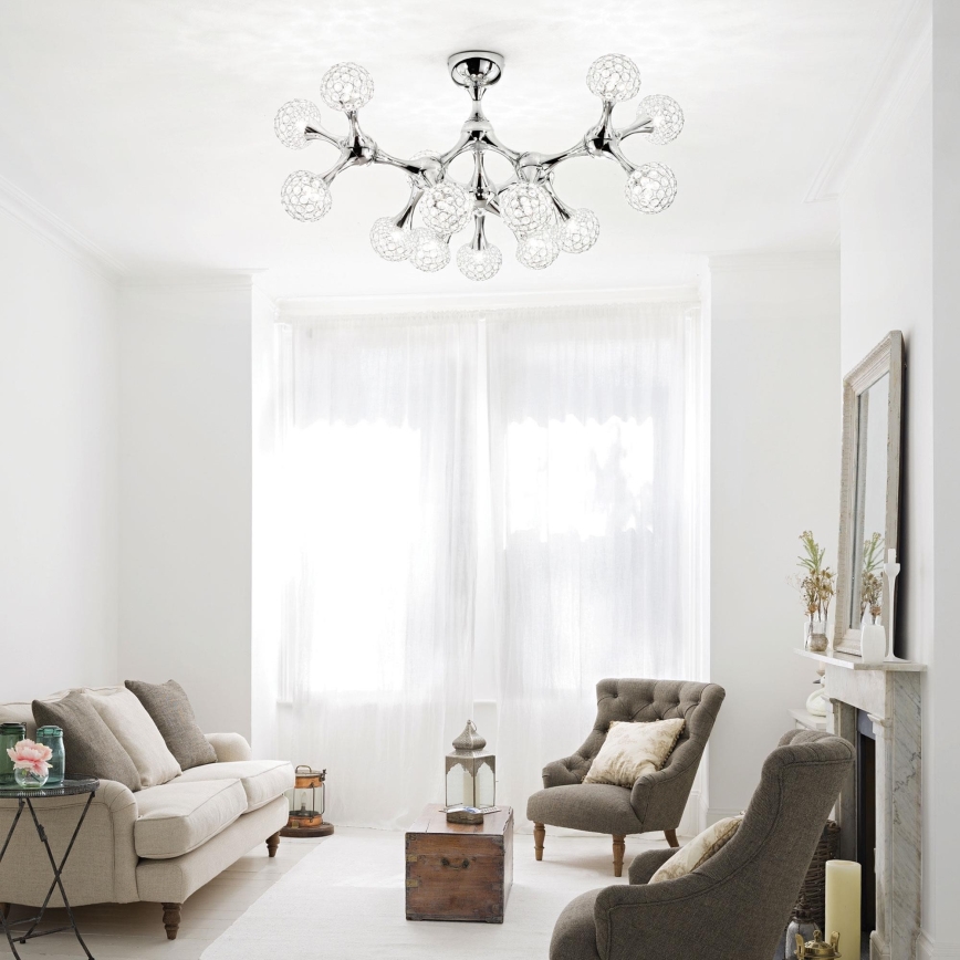Ideal Lux - Κρυστάλλινη πλαφονιέρα οροφής NODI 15xG9/40W/230V γυαλιστερό χρώμιο