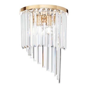 Ideal Lux - Κρυστάλλινο επιτοίχιο φωτιστικό CARLTON 3xE14/40W/230V χρυσό