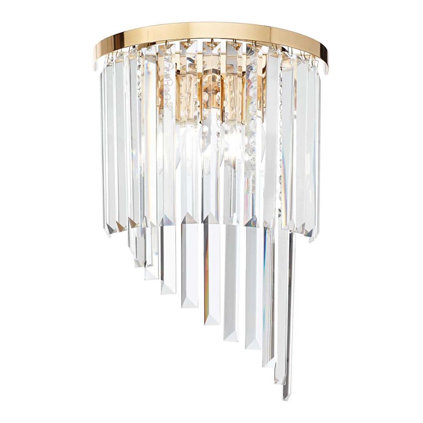 Ideal Lux - Κρυστάλλινο επιτοίχιο φωτιστικό CARLTON 3xE14/40W/230V χρυσό