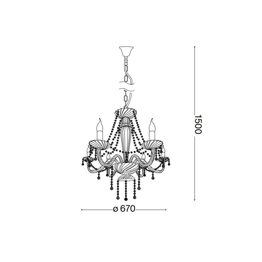 Ideal Lux - Κρυστάλλινο κρεμαστό φωτιστικό οροφής  AMADEUS 6xE14/40W/230V διάμετρος 67 cm διαφανές