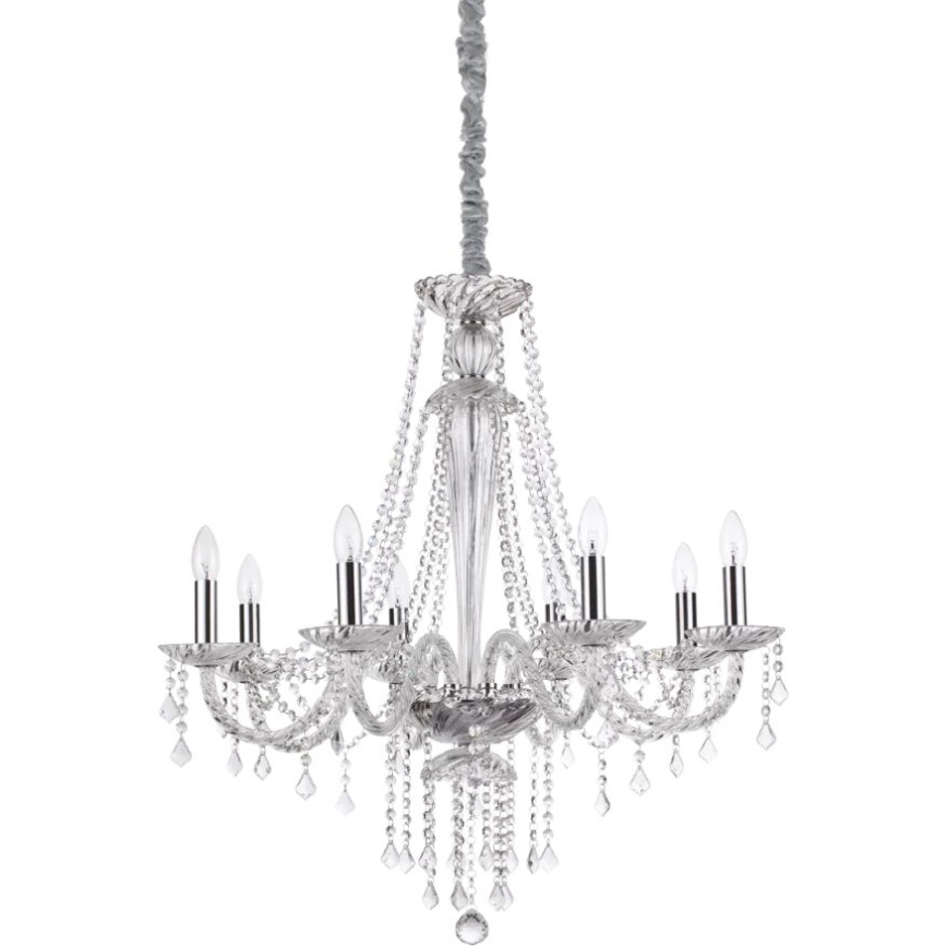 Ideal Lux - Κρυστάλλινο κρεμαστό φωτιστικό οροφής  AMADEUS 8xE14/40W/230V διάμετρος 80 cm διαφανές