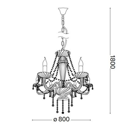 Ideal Lux - Κρυστάλλινο κρεμαστό φωτιστικό οροφής  AMADEUS 8xE14/40W/230V διάμετρος 80 cm διαφανές