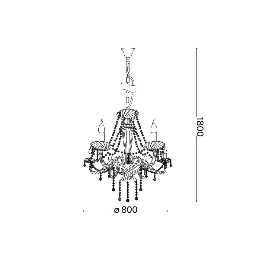Ideal Lux - Κρυστάλλινο κρεμαστό φωτιστικό οροφής  AMADEUS 8xE14/40W/230V διάμετρος 80 cm διαφανές