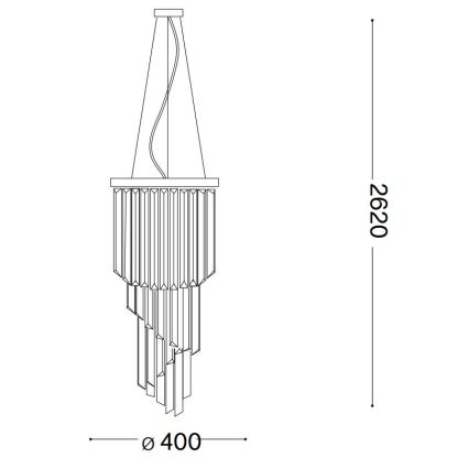 Ideal Lux - Κρυστάλλινο κρεμαστό φωτιστικό οροφής CARLTON 8xE14/40W/230V διάμετρος 40 cm γυαλιστερό χρώμιο