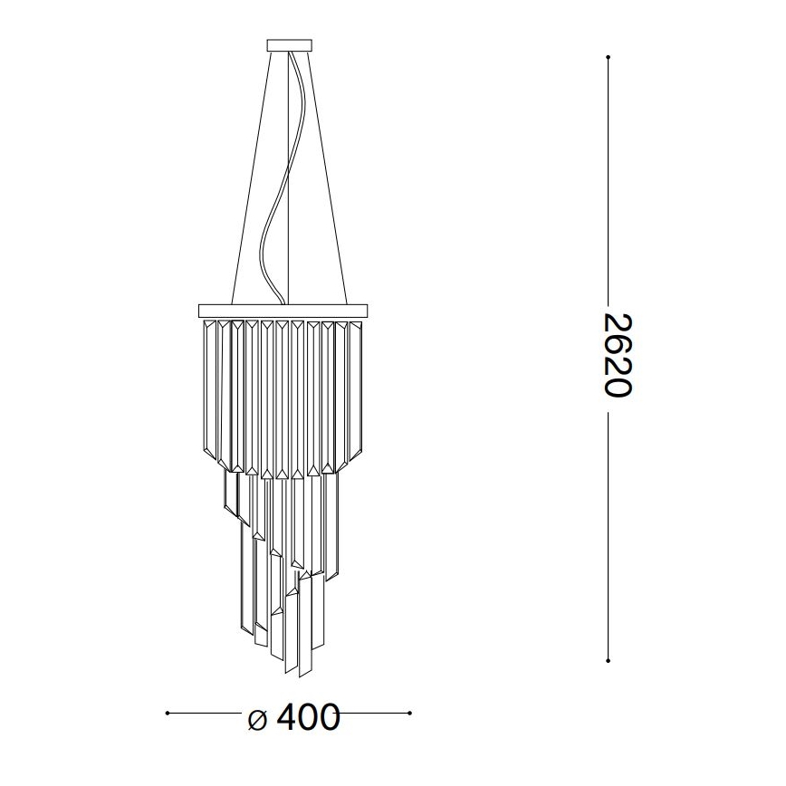 Ideal Lux - Κρυστάλλινο κρεμαστό φωτιστικό οροφής CARLTON 8xE14/40W/230V διάμετρος 40 cm γυαλιστερό χρώμιο