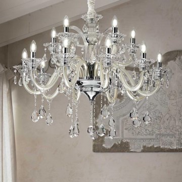 Ideal Lux - Κρυστάλλινο κρεμαστό φωτιστικό οροφής  COLOSSAL 15xE14/40W/230V διάμετρος 95 cm κρεμ/γυαλιστερό χρώμιο