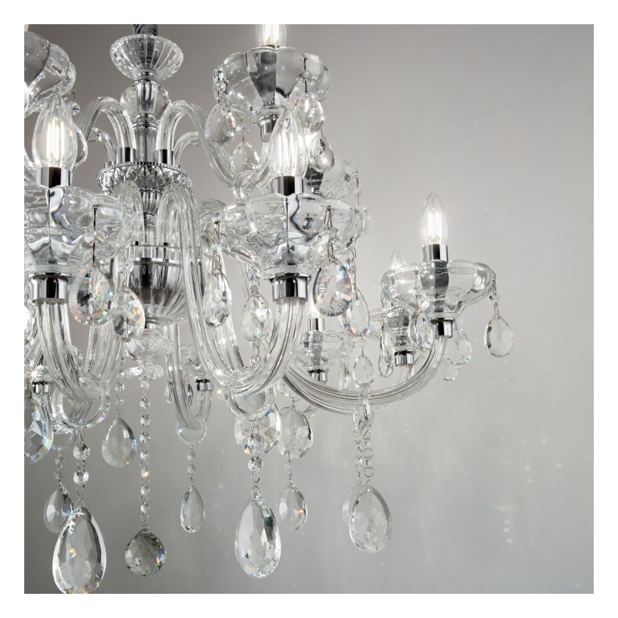 Ideal Lux - Κρυστάλλινο κρεμαστό φωτιστικό οροφής  CONTINENTAL 12xE14/40W/230V διάμετρος 86 cm διαφανές