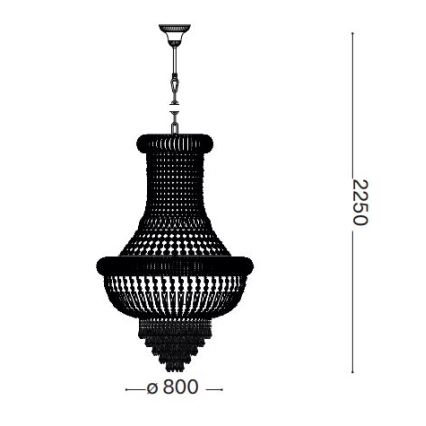 Ideal Lux - Κρυστάλλινο κρεμαστό φωτιστικό οροφής  DUBAI 24xE14/28W/230V διάμετρος 80 cm χρυσό