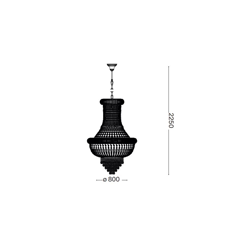 Ideal Lux - Κρυστάλλινο κρεμαστό φωτιστικό οροφής  DUBAI 24xE14/28W/230V διάμετρος 80 cm χρυσό