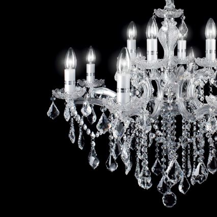 Ideal Lux - Κρυστάλλινο κρεμαστό φωτιστικό οροφής  FLORIAN 18xE14/40W/230V διάμετρος 86 cm διαφανή