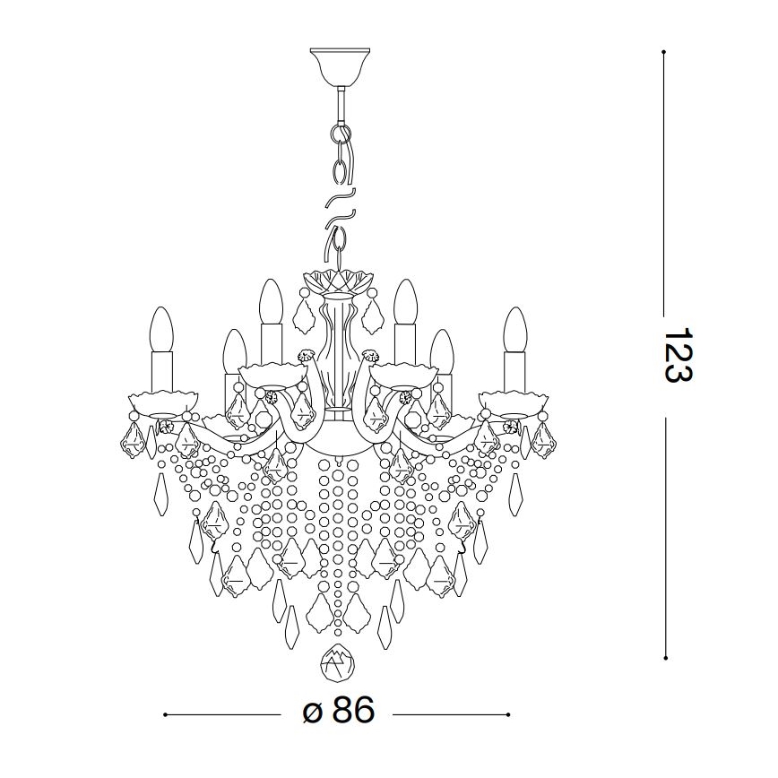 Ideal Lux - Κρυστάλλινο κρεμαστό φωτιστικό οροφής  FLORIAN 18xE14/40W/230V διάμετρος 86 cm διαφανή