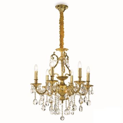 Ideal Lux - Κρυστάλλινο κρεμαστό φωτιστικό οροφής  GIOCONDA 6xE14/40W/230V διάμετρος 62 cm χρυσό