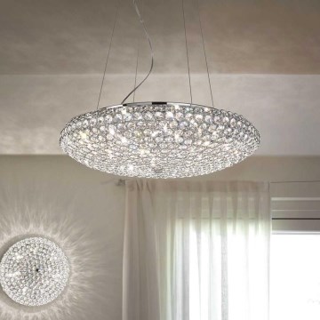 Ideal Lux - Κρυστάλλινο κρεμαστό φωτιστικό οροφής LED  KING 12xG9/3W/230V διάμετρος 65 cm γυαλιστερό χρώμιο