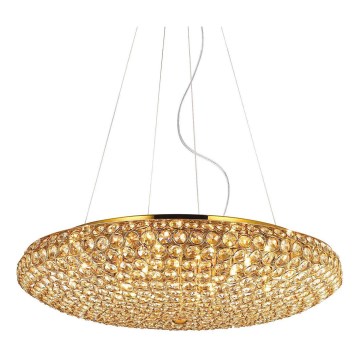 Ideal Lux - Κρυστάλλινο κρεμαστό φωτιστικό οροφής LED  KING 12xG9/3W/230V διάμετρος 65 cm χρυσό