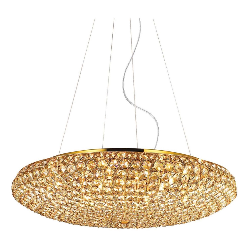 Ideal Lux - Κρυστάλλινο κρεμαστό φωτιστικό οροφής LED  KING 12xG9/3W/230V διάμετρος 65 cm χρυσό