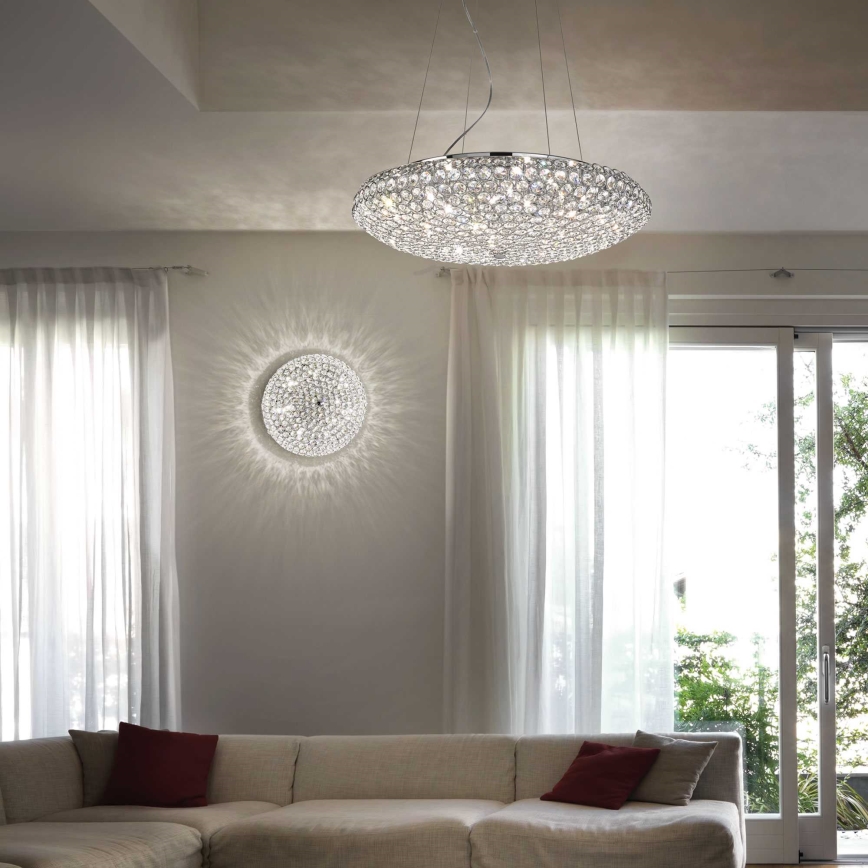 Ideal Lux - Κρυστάλλινο κρεμαστό φωτιστικό οροφής LED  KING 12xG9/3W/230V διάμετρος 65 cm γυαλιστερό χρώμιο