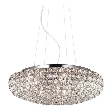 Ideal Lux - Κρυστάλλινο κρεμαστό φωτιστικό οροφής LED  KING 7xG9/3W/230V διάμετρος 46 cm γυαλιστερό χρώμιο