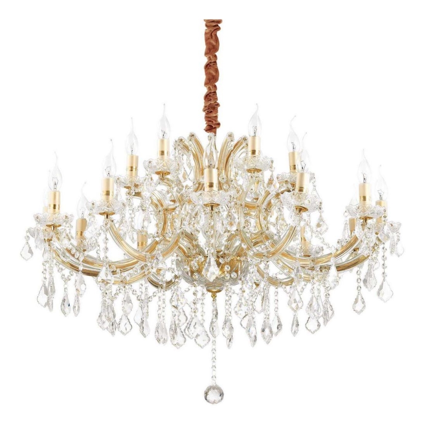 Ideal Lux - Κρυστάλλινο κρεμαστό φωτιστικό οροφής  NAPOLEON 18xE14/40W/230V διάμετρος 96 cm χρυσό