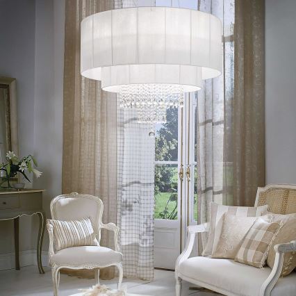 Ideal Lux - Κρυστάλλινο κρεμαστό φωτιστικό οροφής OPERA 10xE27/60W/230V διάμετρος 90 cm λευκό