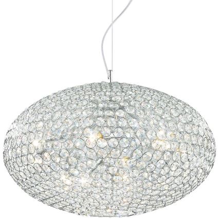 Ideal Lux - Κρυστάλλινο κρεμαστό φωτιστικό οροφής ORION 12xE14/40W/230V διάμετρος 60 cm ασημί