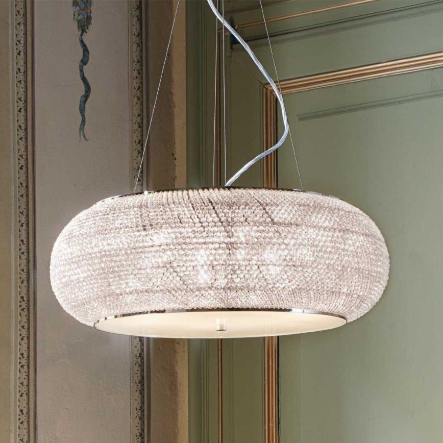 Ideal Lux - Κρυστάλλινο κρεμαστό φωτιστικό οροφής PASHA 14xE14/40W/230V διάμετρος 65 cm γυαλιστερό χρώμιο