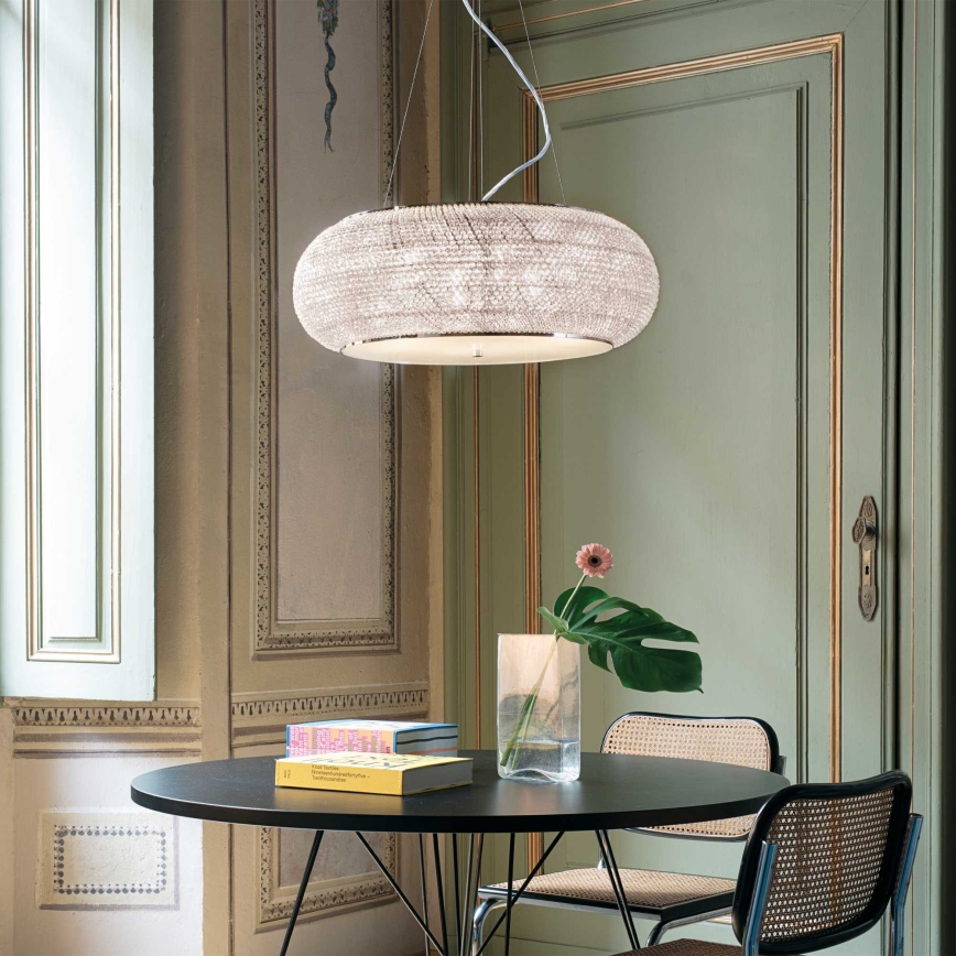 Ideal Lux - Κρυστάλλινο κρεμαστό φωτιστικό οροφής PASHA 14xE14/40W/230V διάμετρος 65 cm γυαλιστερό χρώμιο