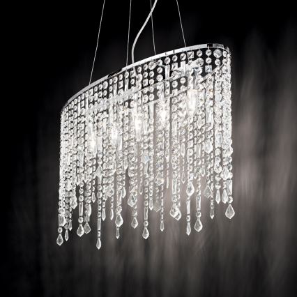 Ideal Lux - Κρυστάλλινο κρεμαστό φωτιστικό οροφής RAIN 5xE14/40W/230V διαφανή