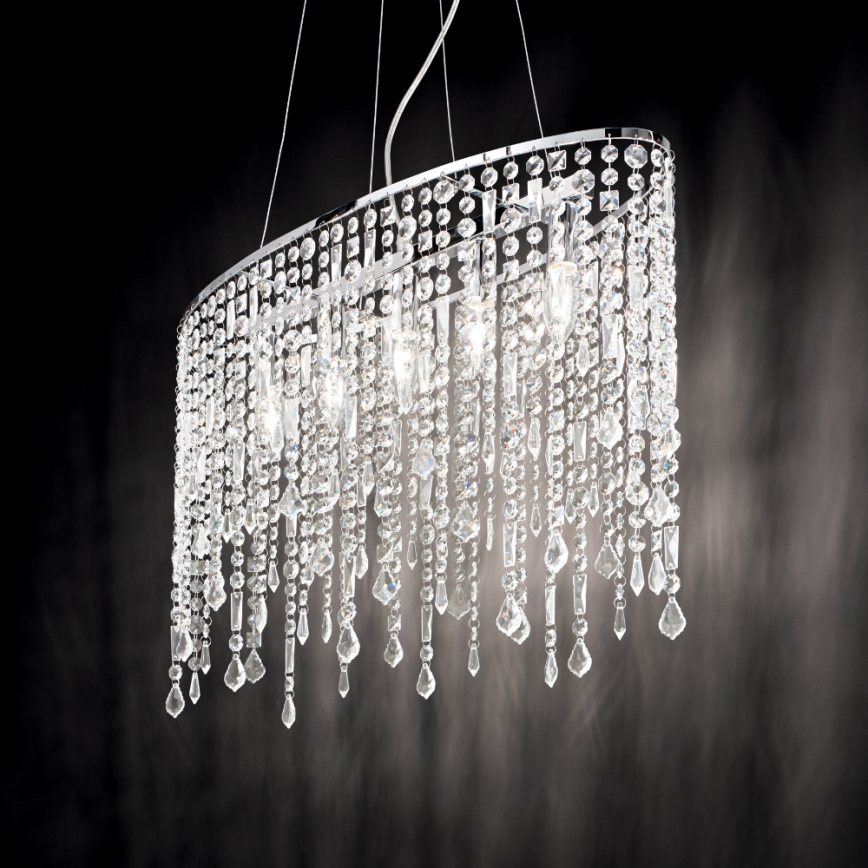 Ideal Lux - Κρυστάλλινο κρεμαστό φωτιστικό οροφής RAIN 5xE14/40W/230V διαφανή