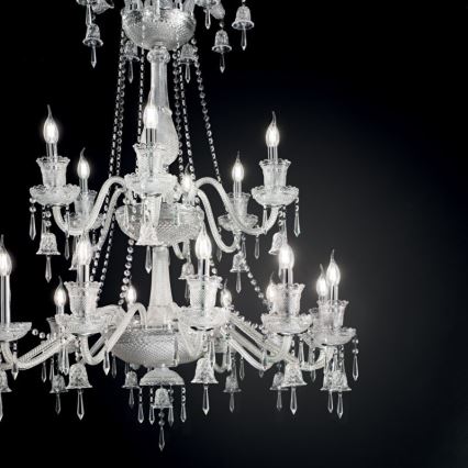 Ideal Lux - Κρυστάλλινο κρεμαστό φωτιστικό οροφής  REDENTORE 18xE14/40W/230V διάμετρος 102 cm διαφανή