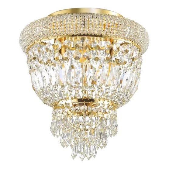 Ideal Lux - Κρυστάλλινο φωτιστικό οροφής DUBAI 3xE14/28W/230V διάμετρος 32 cm χρυσό
