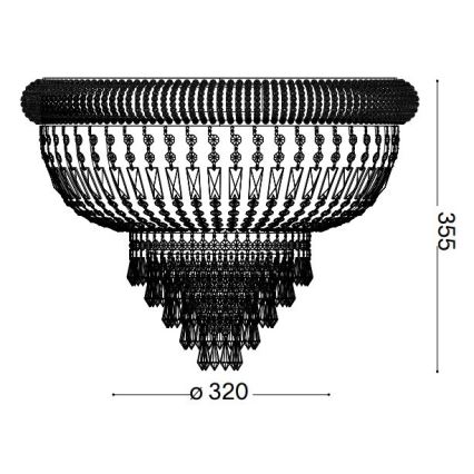 Ideal Lux - Κρυστάλλινο φωτιστικό οροφής DUBAI 3xE14/28W/230V διάμετρος 32 cm χρυσό