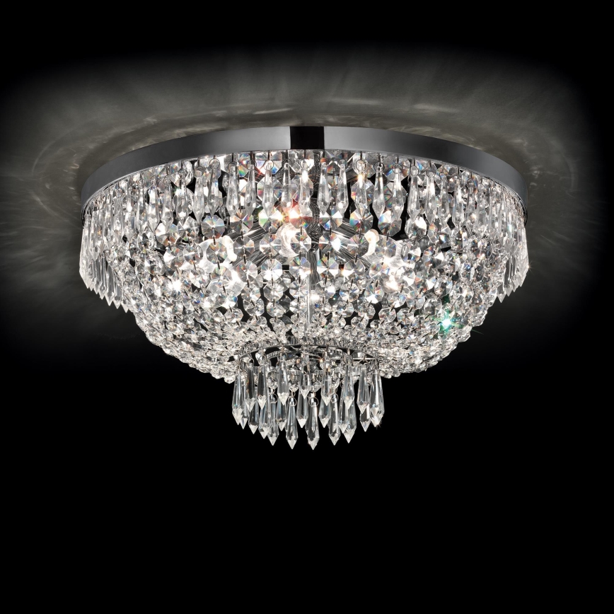 Ideal Lux - Κρυστάλλινο φωτιστικό οροφής LED CAESAR 6xG9/3W/230V διάμετρος 51 cm γυαλιστερό χρώμιο