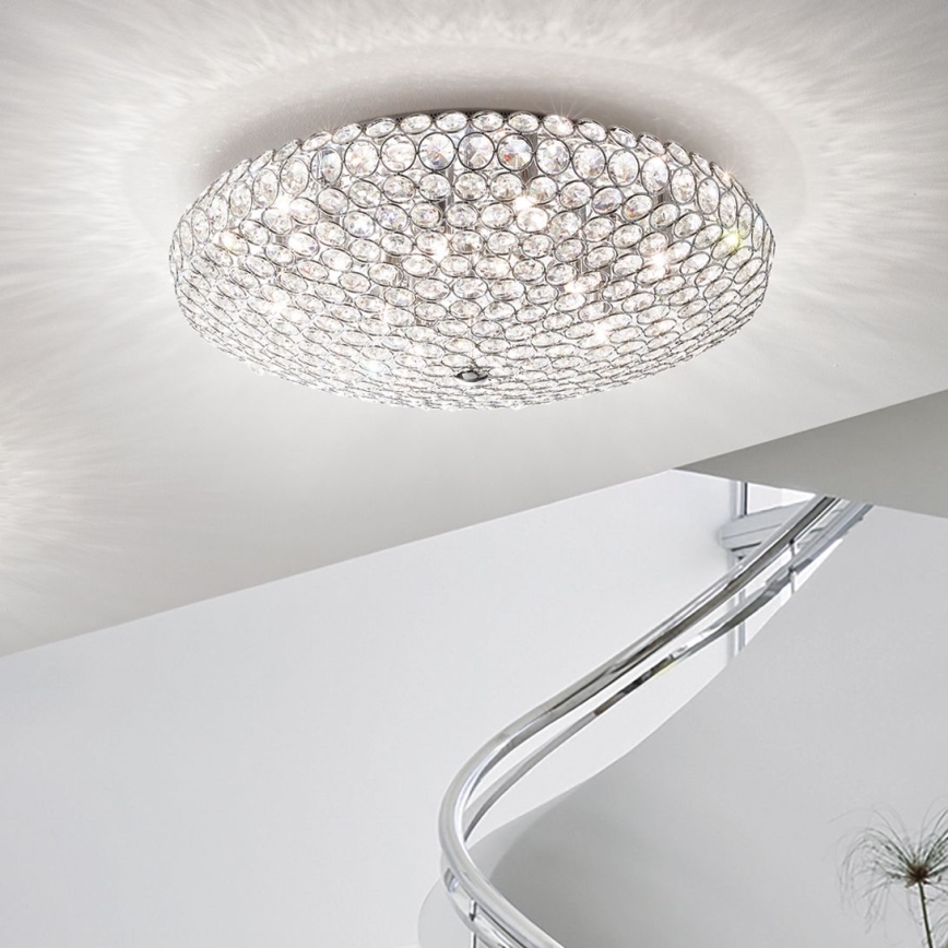 Ideal Lux - Κρυστάλλινο φωτιστικό οροφής LED KING 9xG9/3W/230V διάμετρος 53,5 cm γυαλιστερό χρώμιο