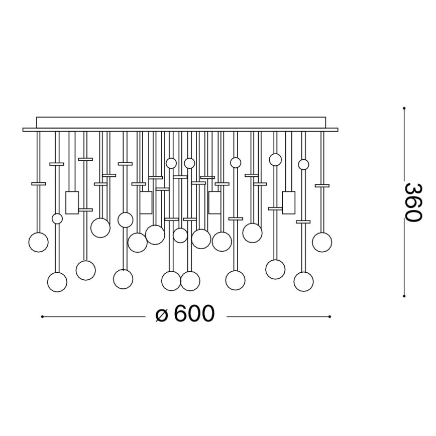 Ideal Lux - Κρυστάλλινο φωτιστικό οροφής LED MOONLIGHT 12xG9/3W/230V pr.60 cm χρυσαφί