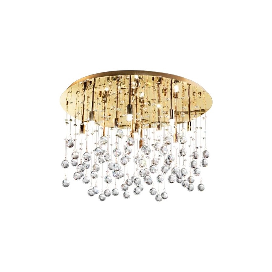 Ideal Lux - Κρυστάλλινο φωτιστικό οροφής LED MOONLIGHT 15xG9/3W/230V διάμετρος 80 cm χρυσό