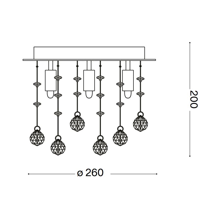 Ideal Lux - Κρυστάλλινο φωτιστικό οροφής LED MOONLIGHT 5xG9/3W/230V διάμετρος 26 cm γυαλιστερό χρώμιο