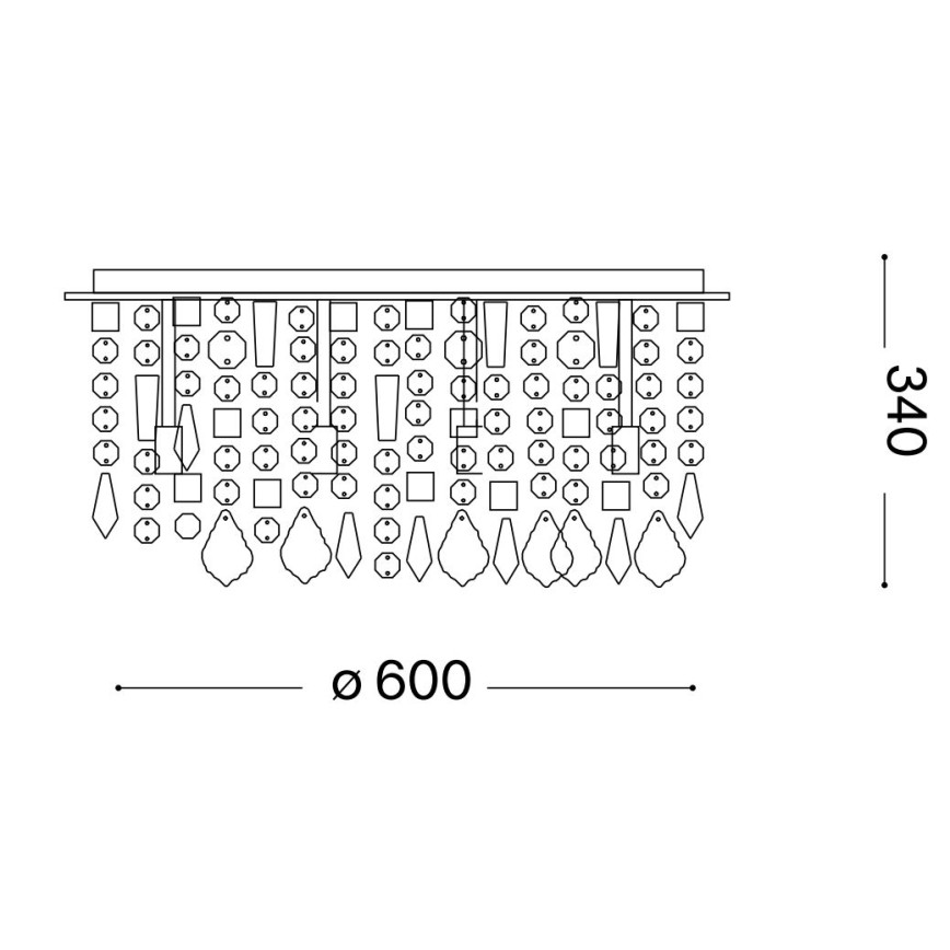 Ideal Lux - Κρυστάλλινο φωτιστικό οροφής LED ROYAL 12xG9/3W/230V διάμετρος 60 cm γυαλιστερό χρώμιο