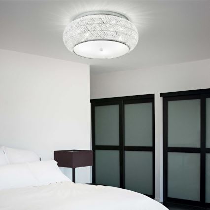 Ideal Lux - Κρυστάλλινο φωτιστικό οροφής PASHA 10xE14/40W/230V διάμετρος 55 γυαλιστερό χρώμιο