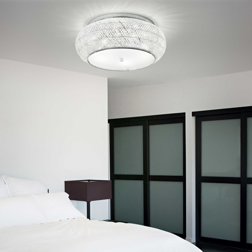 Ideal Lux - Κρυστάλλινο φωτιστικό οροφής PASHA 10xE14/40W/230V διάμετρος 55 γυαλιστερό χρώμιο